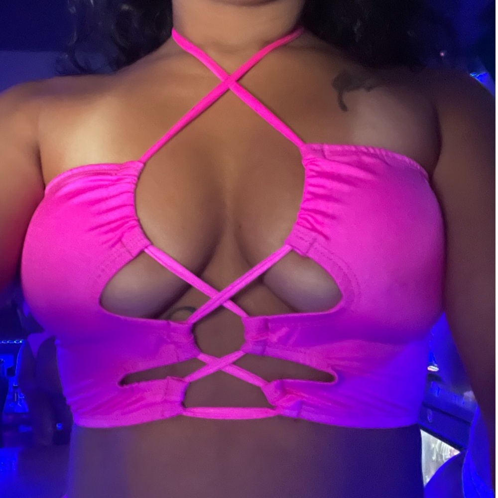 Two piece pink bikini